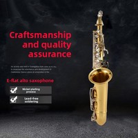 Golden Brass Alto Saxophone Drop E Instrument Two-Color Lacquered Gold Craft Y-AS-495