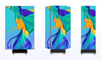 Écran publicitaire intelligent Qray LED couleur pleine, pliable en trois parties, pour affichage d'animations intérieures, promotion de marques commerciales et marketing de détail