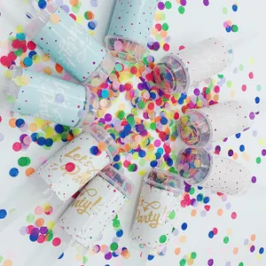 Party Bruiloft Verjaardag Gunst Cake Duwen Poppers Kleurrijke Papier Confetti Push Popper