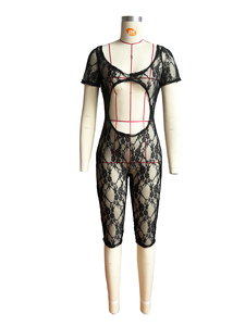 Tutina per tute monopezzo per Fitness <span class=keywords><strong>in</strong></span> <span class=keywords><strong>pizzo</strong></span> Sexy trasparente trasparente di san valentino - Product Image 6