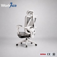 Chaise de bureau ergonomique avec repose-jambes télescopique intégré, vérin à gaz certifié SGS, pivotante, inclinable, vente en gros, approvisionnement en vrac