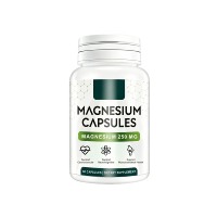 Capsules de magnésium OEM personnalisées 250 mg, 60 unités, complément alimentaire pour la santé des os et du cœur