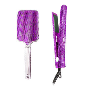 Fer à lisser professionnel, 1 pouce, fer à lisser instantané, strass, double tension - Product Image 1