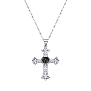 Colgante <span class=keywords><strong>de</strong></span> Cruz Chapado en Oro <span class=keywords><strong>de</strong></span> 18K para Niños con Circonia - Joyería Religiosa Católica para Fiestas, <span class=keywords><strong>Bodas</strong></span> y Regalos - Product Image 1