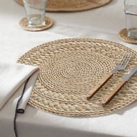 Sous-plat rond moderne et minimaliste en écorce de maïs tressée, résistant à la chaleur, pour table à manger, accessoires de mariage et de maison, dessous de plat