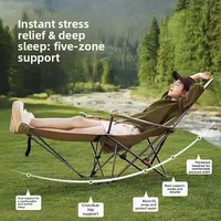 Chaise pliante d'extérieur en tissu Oxford, chaise lune avec accoudoirs, repose-pieds extra longs, réglable à quatre positions, pour le camping et la relaxation