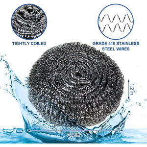 DS1603 Metal Kitchen Scrubbing <b>Sponges</b> Dishwashing Scouring Pads Stainless Steel Scrubbers for Cleaning Dish Steel Wool Scrubber - Product Image 2