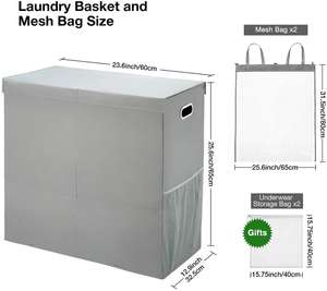 บ้านพับ600D Oxford ผ้าคู่ตะกร้าตะกร้าผ้า - Product Image 4