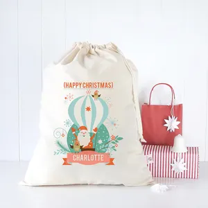 مخصص عادي حقيبة قطنية برباط حقائب للهدايا 2021 السائبة كبيرة يونيكورن قماش التسامي فارغة عيد الميلاد سانتا كيس لتخصيص