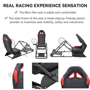 Gysteel çelik siyah tam hareket koltuk katlanır araba oyun yarış simülatörü PC için kokpit standı, Playstation 2 3,Wii,XBox,Xbox 360 - Product Image 5