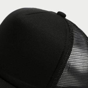 Casquette de baseball ajustable à 5 panneaux avec logo personnalisé, bicolore, en polyester, devant en mousse, dos en maille, casquette de sport vierge - Product Image 6