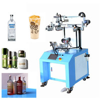 Máquina de impresión de pantalla plana industrial para botellas, mesa ajustable de bolsas de papel de juguetes, alineación precisa