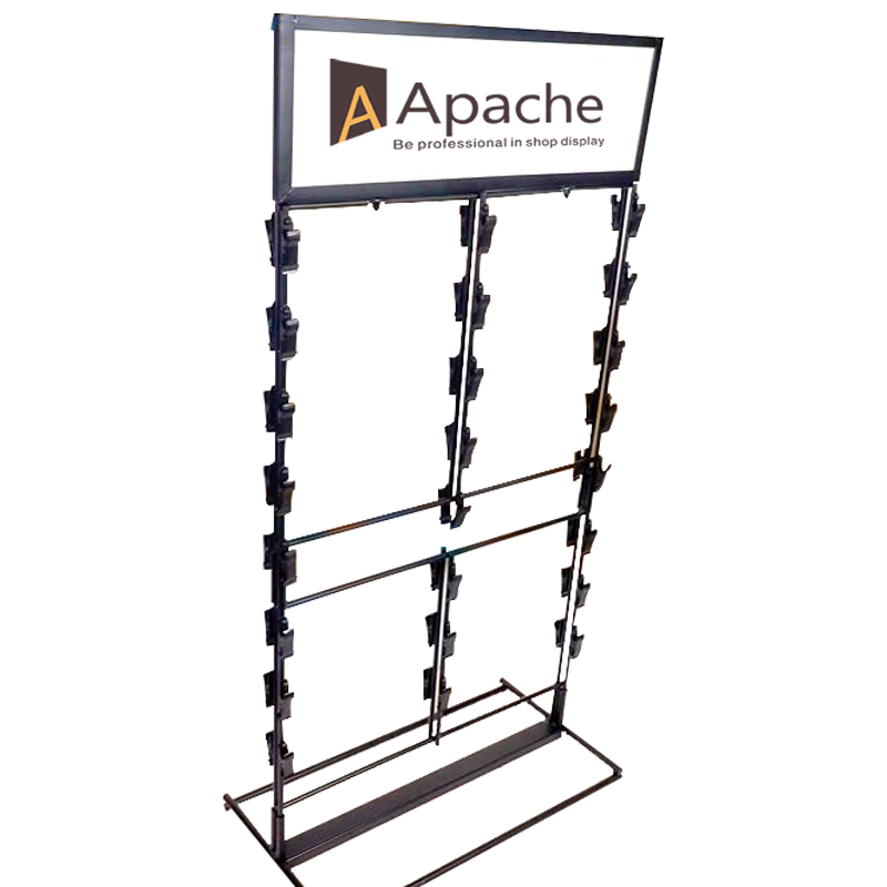 Apache Customized Metal Light Duty Supermarket Rack Potato Chips Display Modern Design Powder Coated Floor Standing Custom Color — view 3