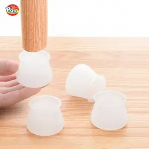 Furniture round silicone clear chair foot cover for floor protection