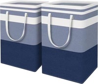 Sac de rangement en tissu, panier de rangement pliable, panier à linge sale rayé, couvertures, déménagement, capacité de lavage, pliable