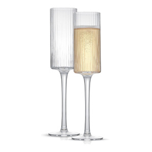 <b>Plastic</b> Ribbed Champagne <b>Flutes</b> with Elegant Vertical Design for Sparkling Wine Prosecco Weddings Parties - Product Image 1