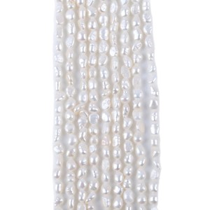 ลูกปัดน้ำจืดธรรมชาติทรงบาร็อคจูจี้ ขนาด 3-4 มม. รูตรงสองด้าน สำหรับทำสร้อยคอ สร้อยข้อมือ ขายส่ง - Product Image 5