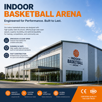 Bâtiment de terrain de sport de basketball intérieur à structure en acier, norme FIBA, à travée libre, certifié AISC, directement de l'usine