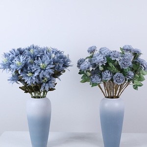 Fleurs et plantes artificielles bleu poussière, Matériel floral bleu grisâtre pour bouquets <span class=keywords><strong>de</strong></span> mariage DIY et décoration <span class=keywords><strong>de</strong></span> plafond en gros - Product Image 4