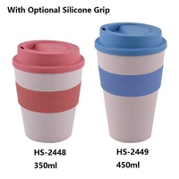 Tasse à café en fibre de bambou, gobelet de voyage, sans BPA, réutilisable, écologique, avec couvercle et manchon, 12 oz – Offre Spéciale 16 oz.