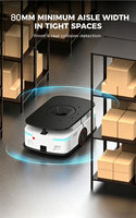 AGV de levage robuste à capacité de 1000 kg, navigation par double laser SLAM + code QR, évitement d'obstacles par laser, utilisation en intérieur, 6-8h