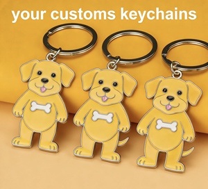 Custom Fashion Trend Logo Silver UV Printed Metal Aluminum Alloy Custom Engraved Dog Keychains