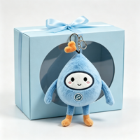 Pendentif en peluche Goutte d'eau bleue douce, porte-clés personnage Kawaii, décoration tendance à suspendre pour sac à main, ornement de voiture, cadeau