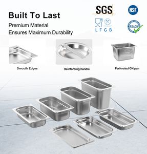 Sartén antiadherente Gastronorm de <span class=keywords><strong>acero</strong></span> <span class=keywords><strong>inoxidable</strong></span> para servir alimentos para uso en hoteles y restaurantes - Product Image 3