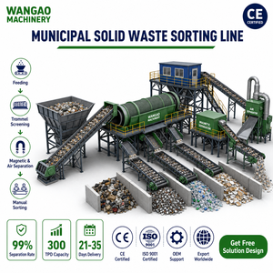 Machine de tri des déchets solides municipaux, équipement de recyclage des déchets de construction, traitement des déchets de déchets solides municipaux (MSW) et des déchets de déversement, certifiée CE - Product Image 1