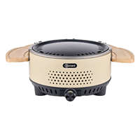 Barbecue portable à gaz pour extérieur, avec étagères latérales, commande par bouton, en acier inoxydable, sans fumée, pour la maison et la terrasse