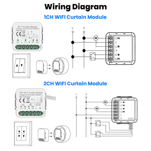 GIRIER Tuya Voice Control inalámbrico Wifi Smart 1/2 Gang Cortina Módulo de interruptor ciego para persiana enrollable Motor eléctrico - Product Image 5