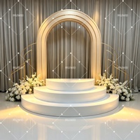 Plateforme de scène de mariage ronde à 3 niveaux MUWEI, support de présentation circulaire blanc pour événements, cérémonies et décorations de fête en métal