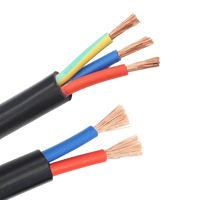 Kabel Daya RVV Berisolasi Lunak 2-5 Inti 10-70 mm² Tembaga Bebas Oksigen 300/500V 10-16A PVC Tahan Api untuk Bangunan