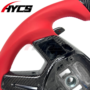 <span class=keywords><strong>Volante</strong></span> de Fibra de Carbono y Cuero Rojo Personalizado para el Interior del Automóvil Mercedes Benz Clase G G63 <span class=keywords><strong>AMG</strong></span> W463 G65 ML63 GL550 GL63 W166 - Product Image 3