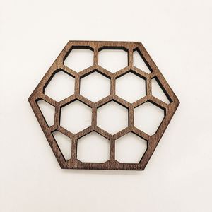 Wholesale Farmhouse <b>Bee</b> Honeycomb Wooden Craft Multi-use Coaster & Hanging Decor for Home Hotel Bar Office Table Decoration <b>Gift</b> - Product Image 3