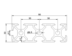 Profilo della scanalatura a T dell'estrusione di alluminio di 30*150mm per il sistema di alluminio industriale - Product Image 6