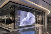 Transparente LED-Folien-Fensterdisplay-Lösung für Mode-Bekleidungsgeschäfte