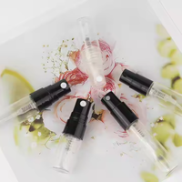 Petit vaporisateur en verre noir rond 2ml 3ml 5ml 10ml, mini flacon pulvérisateur vide transparent en verre pour emballage de parfum et d'huiles essentielles
