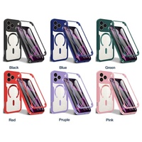 Coque de téléphone pour iPhone 16 15 14 13 12 Pro Max, protection intégrale 360°, antichoc, TPU, double face transparente, verre trempé, écran avant, dos en PC