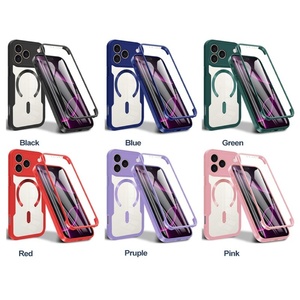 Funda Protectora 360° para iPhone 16 15 14 13 12 Pro Max, Doble Cara, Transparente, de TPU y Cristal Templado, Protección Total Contra Impactos - Product Image 2