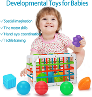 Jouet Bébé 1-2 Ans Montessori Jeux Sensoriels pour Bébé 6 9 12 18 Mois Trieur de Formes avec Balles Texturées et Balles Sensorielles Activité