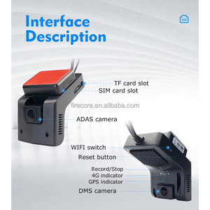 للبيع بالجملة من المصنع كاميرا سيارة Firecore HD ung P مزدوجة Dashcam 4G WIFI Blackbox كاميرا سيارة DMS GPS ADAS كاميرا شاحنة - Product Image 2