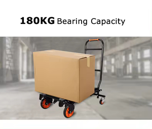 Carrito de equipaje plegable portátil de cuatro ruedas con elevación manual, carrito de transporte de equipaje para compras al aire libre, plataforma con mango retráctil - Product Image 6