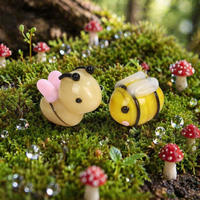Ornement animalier en verre artisanal, mini abeille jaune, cadeau pour amis, souvenir de voyage pour la maison ou le bureau