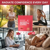 Gommes probiotiques pour femmes adultes 5 milliards d'UFC Extrait de canneberge pH Équilibre Supplément de beauté de soutien
