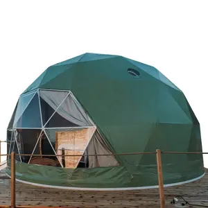 خيمة على شكل قبة من LUXO, خيمة على شكل قبة من مادة البولي فينيل كلوريد باللون الأخضر ، بطول 5 متر و 6 متر و 7 متر ، مناسبة للشتاء والتخييم