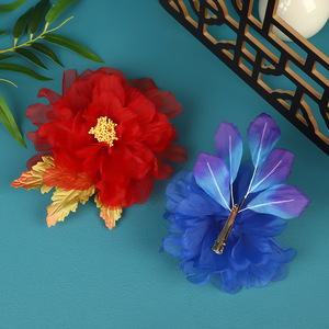 Nouvelle pince à cheveux originale 2024, design artisanal, style antique, haut de gamme, couleur unie, fleur de pivoine perforée, pour maquillage et Hanfu - Product Image 2