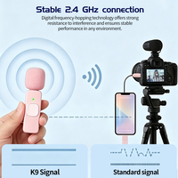 Mini microphone cravate sans fil double à condensateur K9 avec suppression du bruit, connecteur Type-C 2,4 GHz, pour iPhone, Android et appareil photo