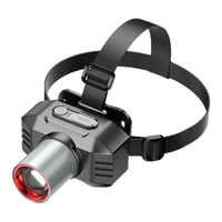 Lampe frontale portable universelle de haute qualité, rechargeable par Type-C, avec batterie lithium 18650 intégrée de 1200 mAh