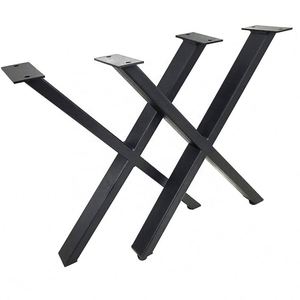 High Quality Modern Set of 2 X-Shape Cast Iron Dining <b>Table</b> <b>Legs</b> for Outdoor Use - Product Image 3